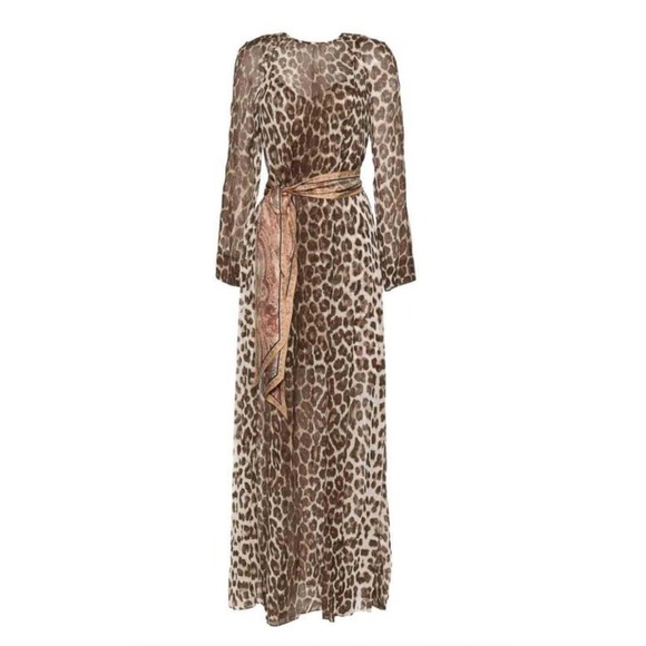 Zimmermann Leopard Print Maxi Dress Size 10 - Picture 2 of 16